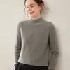 Otoño e Invierno Nuevo Estilo Cuello Alto Medio Cachemir para Mujer Aguja de Lingote Cachemir Grueso Tejido de Cachemir Lujo Accesible Ropa Interior de Punto Tendencia