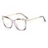 2024 nova moda feminina espelho plano retro personalidade anti-luz azul requintado transparente tr armação óculos de olho de gato