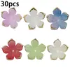 30 Piezas Aleatorias de 24x24 mm Espaciadores con Estampado en Caliente Degradado de Flor de Cerezo Agujereados Accesorios Antiguos para el Cabello DIY Accesorios para Horquillas Joyería