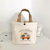 Bolsa de Lona Urso Bolsa de Mão Feminina Estudante Bolsa para Marmita Bolsa Simples Trabalhador de Escritório Bolsa de Almoço Bolsa de Almoço