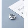 Anillo de Plata S925 para Mujer Estilo Japonés y Coreano Anillo de Línea Doble Tendencia Personalizada Anillo de Dedo del Pie para Mujer Super Trabajo J4939