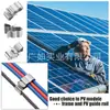 Clips para Cables Fotovoltaicos Abrazaderas de Cable de Acero Inoxidable Clips Fijos para Cables 4 Metros Cuadrados 2 Cables Paquete de 100 Piezas Sujetadores de Clip para Cables de Panel Fotovoltaico