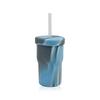 Copo de Silicone Transfronteiriço 16oz com Tampa e Canudo, Cores Sortidas, Copo de Água de Silicone de Grande Capacidade, Resistente a Altas Temperaturas, Anti-Queda, Copo que Muda de Cor