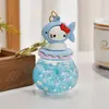 Aceite luminoso cuentas de burbujas Sanrio acrílico botella de arena movediza llavero colgante venta al por mayor llavero regalo nuevo