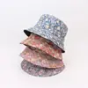 Sombrero de Pescador de Doble Cara de Ultramar, Estilo Universitario Pequeño Floral para Exteriores Sombrilla y Protección Solar Sombrero Solar, Sombrero de Cubo Versátil Casual para Mujer