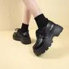 Zapatos de trabajo de suela gruesa estilo británico para mujer, nueva colección otoño 2026, estilo Mary Jane, zapatos simples JK negros versátiles, mocasines