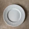 Múltiples Estilos de Platos de 6.25 pulgadas, Platos Cerámicos Minimalistas Blancos Puros con Relieve Estilo Francés, Platos de Porcelana Ósea, Platos para Pasteles, Platos de Postre