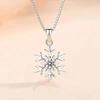 Collar Copo de Nieve Plata Esterlina Amazon Mujer Otoño Lujo Ligero Diseño Nicho Cadena Clavícula Regalo de Navidad Transfronterizo