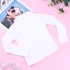Camiseta de veludo infantil de manga comprida, cor sólida com Orelhas de Madeira, T-shirt de outono quente versátil para meninos e meninas
