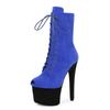 17cm AliExpress novo camurça salto agulha sapatos de pole dance zíper lateral sola grossa bico redondo botas curtas estilo europeu e americano botas de cavaleiro