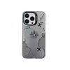 Funda de teléfono náutica en blanco y negro, moderna y elegante, para iPhone 18pm, con un diseño simple de ruta de avión y ofreciendo protección contra caídas