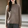 Nuevo Suéter de Punto de Lana Cachemir Otoño/Invierno 2026 Cuello Alto Medio Borde Enrollado Manga Larga Color Sólido para Mujer Suéter de Lana Cepillada