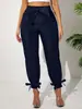 Pantalones casuales de cintura media para mujer, populares en Europa y América, con diseño de lazo, al por mayor desde Amazon