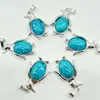 Venta Caliente Transfronteriza Joyería Europea y Americana Accesorios para Collares Cristal Natural Ágata Piedra Preciosa Colgante de Pingüino Aleación Accesorios Ecológicos