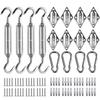 Accesorios para Vela de Sombra Red de Sombra Triangular de Cuatro Esquinas Acero Inoxidable 304 Hebilla de Puerta Diamante Gancho de Resorte Kit de Cable de Acero