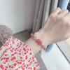 Pulsera de Cristal de Fresa Natural para Mujer DIY Hecha a Mano Original Luz de Luna Gris Pulsera Simple Regalo