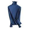 Nova Lã Acrílica Aquecedora de Seda de Amoreira Forrada com Lã Nervurada Nutritiva para a Pele Roupa Íntima Térmica Multicolorida Camiseta Base Feminina Roupa Quente