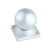 Cabezal de Columna Cuadrada de Hierro Forjado, Tubo Redondo para Barandal con Base de Bola, Tapa Redonda para Poste de Barandal, Decoración de Barandal de Hierro Forjado