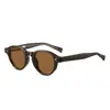 Gafas de sol personalizadas estilo punk callejero de moda con protección solar para hombre y mujer 8676 acetato de imitación montura redonda retro europea y americana gafas de sol polarizadas