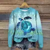 [Procesamiento Personalizado] Camiseta de Manga Larga para Primavera y Otoño con Sudadera de Cuello Redondo Estampada en 3D para Mujer al por Mayor