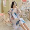 Camisola de seda de algodão feminina primavera e outono verão pijama fino coreano meninas doces celebrantes online explosões ao vivo casa outwear saia