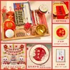 Set de Regalo para Primer Cumpleaños para Niños y Niñas, Accesorios de Tela de Estilo Chino Moderno para la Ceremonia Tradicional de Cumpleaños China