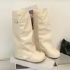 Botas Punk Estilo Hot Girl com Salto para Aumentar a Altura, Cano Médio para Mulheres, Novo Modelo Outono/Inverno 2026, Emagrecimento para Figuras Baixas, Botas de Cano Largo
