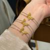 Luz de Luxo All-match Gold-sucking Borboleta Jardim Colar Super Fada Borboleta Pulseira Brincos de Diamante Amarelo Tesouro Colorido Brilhante Borboleta terno