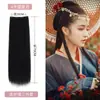 Peluca Hanfu, Extensión de Cabello de Una Pieza Estilo Antiguo, Moño Alto, Cabello Corto, Cabello Rizado de Seda de Maíz para Disfraz Antiguo, Cabello Largo Lacio
