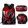 Nuevo Deadpool Deadpool Bolsa de Comida de Tres Piezas Estuche para Lápices Bolso de Hombro para Estudiante Bebé Amazon Lindo Versátil Portátil