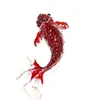 Broche de Carpa con Pedrería de Alto Nivel con Goteo de Aceite Broche de Pez Dorado de Alto Nivel Moda Europea y Americana Versátil Broche de Carpa Incrustado con Diamantes