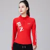 Top Deportivo Ye Rou para Mujer Primavera y Otoño Media Cremallera Ajustado Adelgazante Ropa Deportiva Fitness Entrenamiento para Correr Manga Larga Ropa de Baile