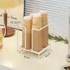 Estante de Almacenamiento para Vasos Desechables Portavasos de Papel Portavasos de Agua Portavasos de Escritorio Tapa para Vasos de Té con Leche Caja de Almacenamiento para Vasos de Café
