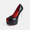 Saltos agulha transfronteiriços novos de cor nude europeus e americanos, scarpins de plataforma à prova d'água estilo britânico, sapatilhas bico aberto, sapatos femininos para desfiles de moda, atacado