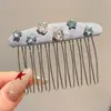 Exquisito y mullido peine invertido para peinados estilo princesa, pasadores laterales para el cabello para mujer, accesorios para el cabello con lazo estilo coreano y pasadores de moda para peinar y arreglar los cabellos sueltos