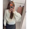 Suéter de Tricô com Gola V e Mangas Morcego Estilo Preguiçoso Novo Outono/Inverno 2026 para Mulheres, Manga Longa Solto Emagrecedor Versátil