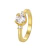R0548 Moda Francesa Simple Elegante Diseño de Nicho Anillo Versátil para Mujer Anillo Brillante de Circonita Estilo Frío