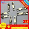 Puxador de Zíper de Metal, Feito Sob Medida, Branco Elétrico, Sem Garantia, Furo Quadrado, Tamanho 5, Puxador de Zíper para Bolsas, Fornecimento de Zhejiang, Ponta Dupla, Branco Galvanizado
