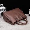 Portafolio Portátil Vintage para Hombre Bolso Casual Cruzado Cuero Crazy Horse Bolso para Hombre Bolso de Hombro Horizontal Bolso para Hombre Moderno Estilo Coreano