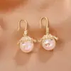 Novas Cores Brinco de Zircônia Pérola Sereia Ji Moda Luxo Leve Alto Padrão Elegante Elegante Elegante Elegante Elegante Brincos