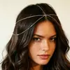 Acessórios de Comércio Exterior Europeus e Americanos Headdress de Corrente com Franjas de Lantejoulas Super Brilhantes Headdress Minimalista de Corrente com Franjas Corrente de Cabeça Versátil para Mulheres