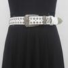 Cinto feminino leve y2g jeans couro legítimo cinto largo strass decoração diamante com diamante moda all-match hip hop