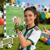 Pulseras de Fútbol del Mundial para Aficionados Animando y Posando para Fotos, Decoraciones de Muñeca Rayadas en Blanco y Negro