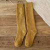 Calcetines de color sólido para mujer, medias de otoño e invierno, calcetines de media caña de toalla gruesos con forro polar, estilo jk japonés, calcetines Terry cálidos