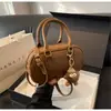 Bolso Retro Maillard para Mujer 2024 Nuevo Otoño e Invierno Moda Bolso Bowling Versátil Bolso de Hombro Cruzado