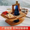 Estante de vino de madera transfronterizo, estante de almacenamiento portátil, mesa de picnic al aire libre, copa de vino de frutas desmontable, estante de alimentos de múltiples capas
