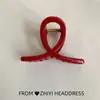 Pinza Avanzada Ankora Roja Agarre Rojo Internet Rojo 2024 Temperamento Pinza para Cabello Adorno para la Cabeza Combinación con Todo Pinza de Tiburón