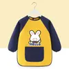 Bata de Pintura Infantil, Delantal de Pintura Artística, Babero para Comer de Bebé, Guardería Cinta Mágica Impermeable Ropa para Usar al Revés