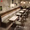 Sofá modular en forma de arco semicircular personalizado y combinación de mesa y silla de losa de baldosas cerámicas para un restaurante de cocina de Hunan hecho a medida, local de hot pot y barbacoa