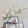 Flores Artificiais com 6 Flores de Pereira, Novos Materiais Florais de Flor de Cerejeira Rosa Estilo Chinês, Ramos de Flores Ornamentais para Decoração de Casamento e Casa, Flores Artificiais